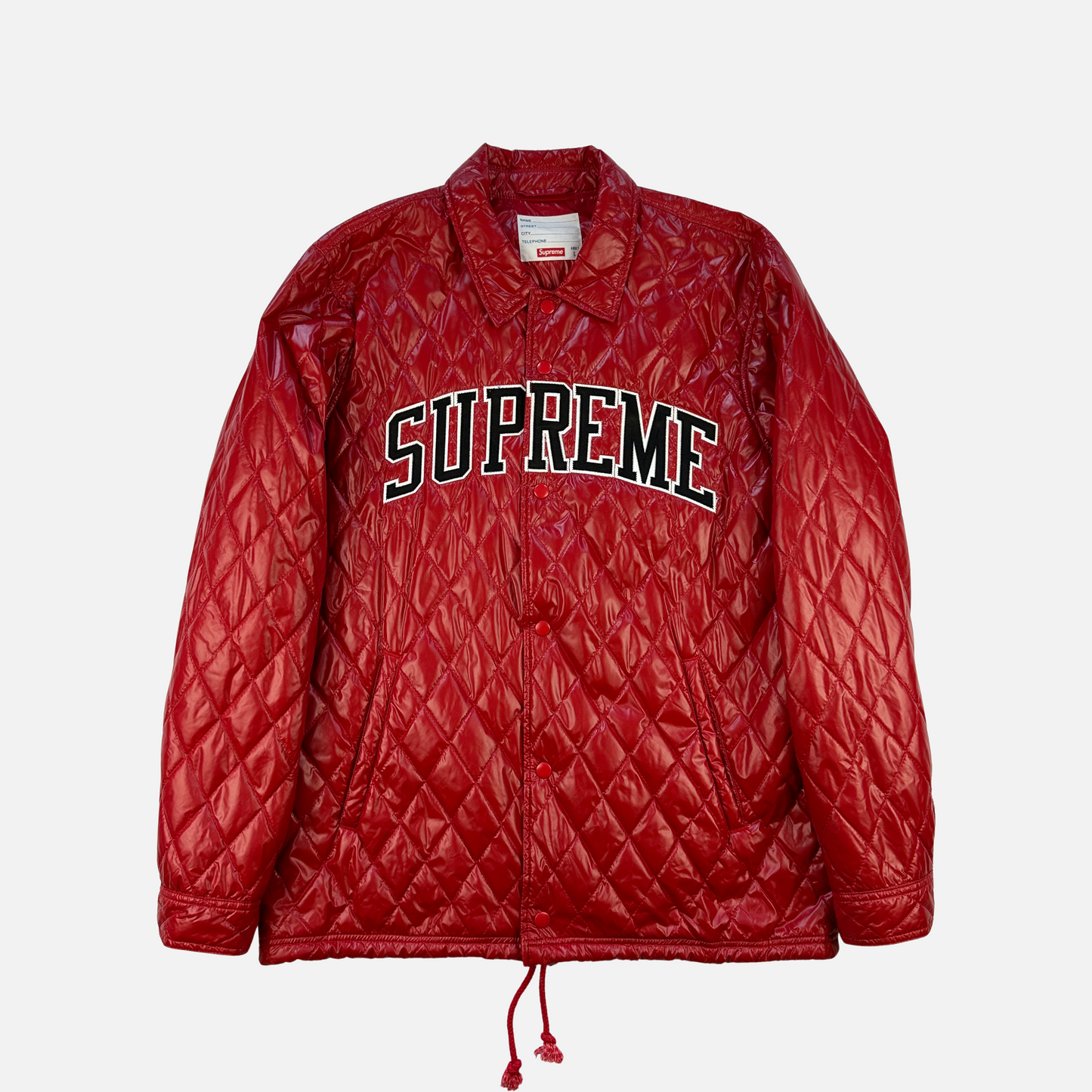 Supreme Arc Logo Quilted Jakke (Str. L)