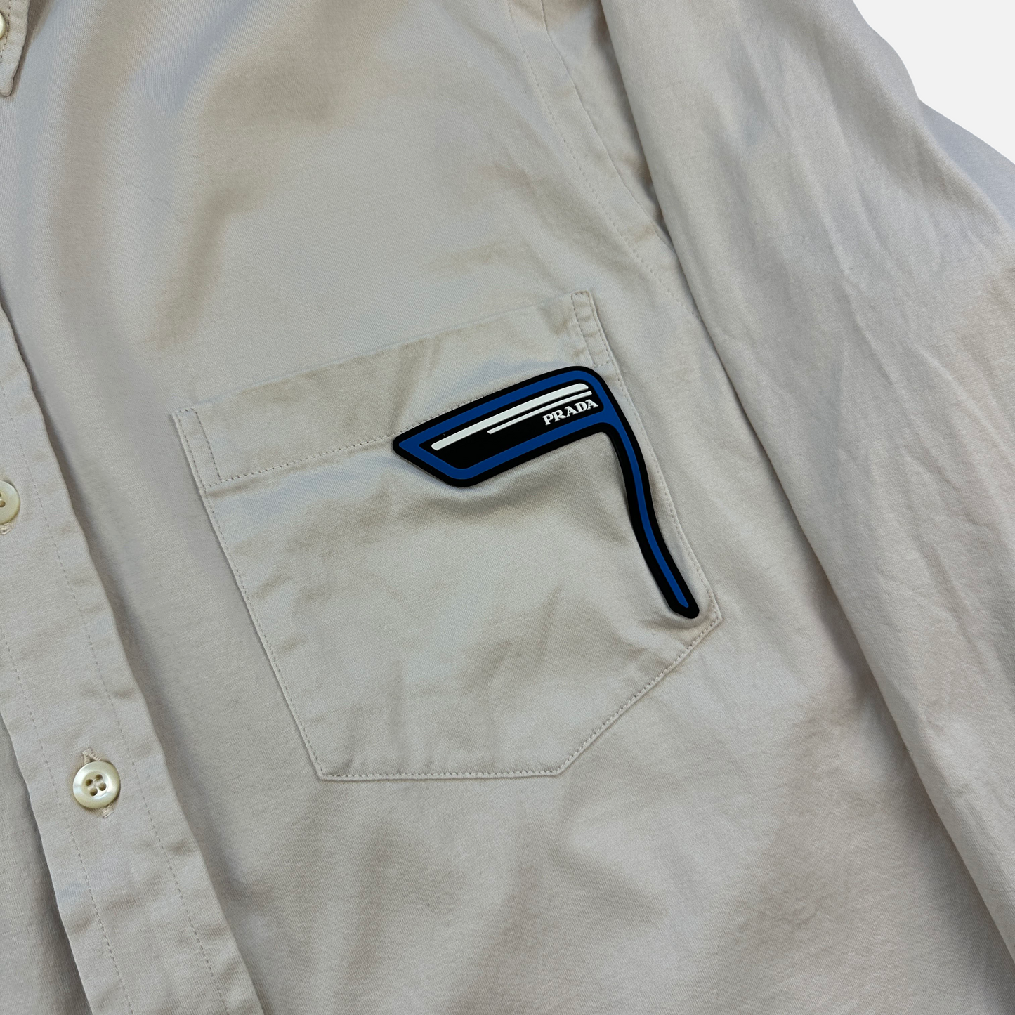 Prada Rubber Logo Skjorte (Str. M)