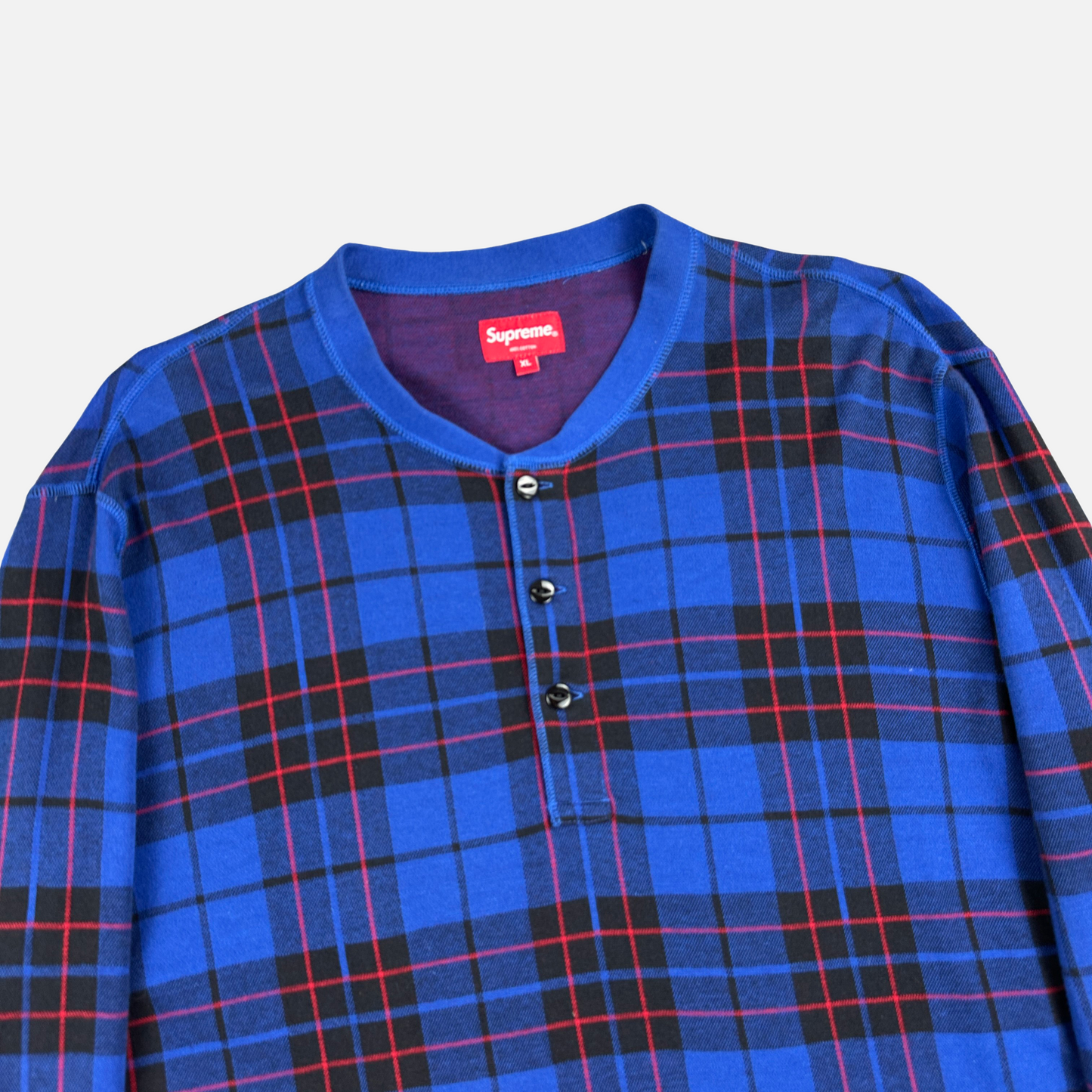 Supreme Plaid Henley L/S (Str. XL)