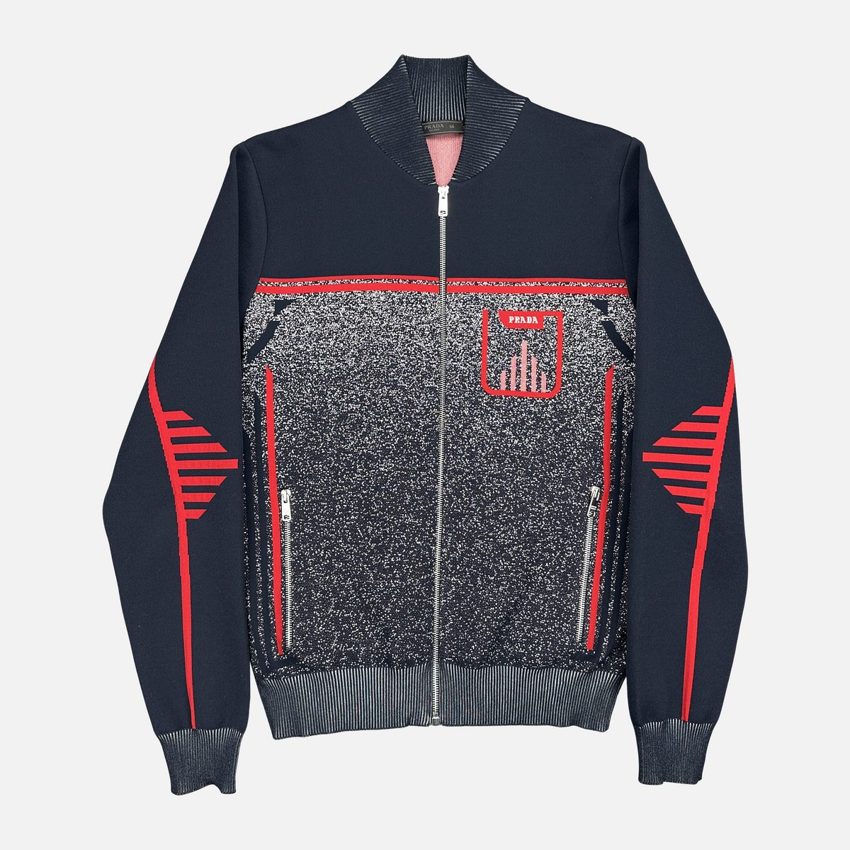 Prada Melange Knitted Zip Up (Str. M)