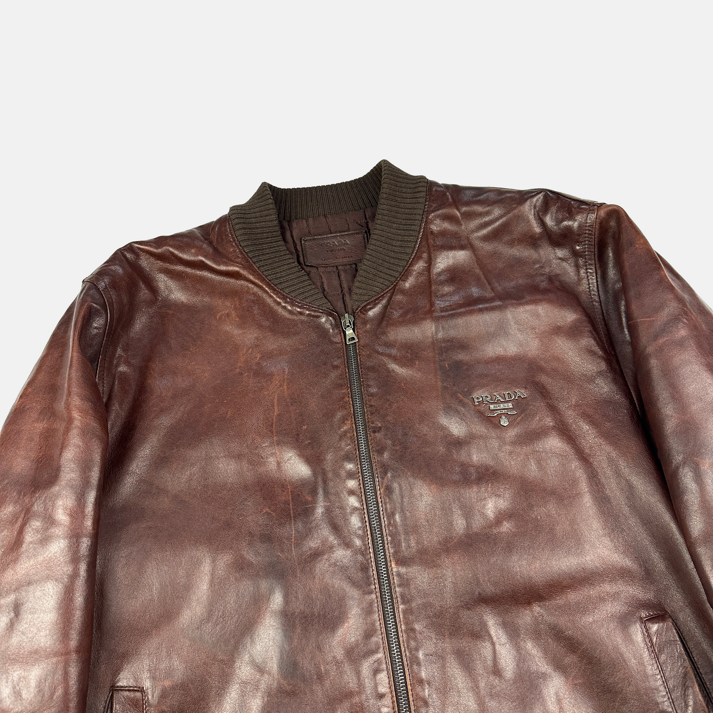 Prada SS2007 Læder Jakke (Str. XL)