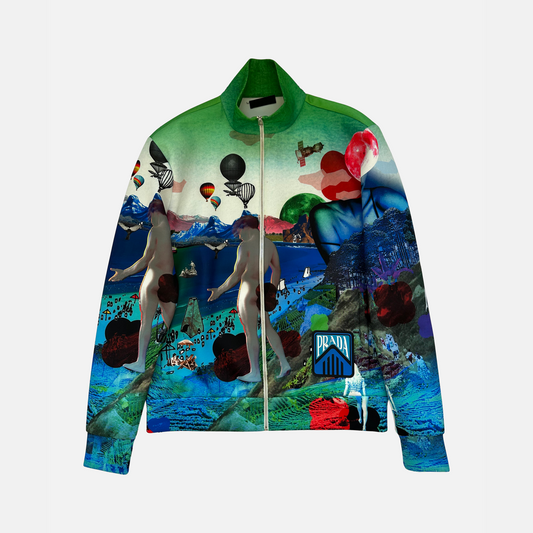 Prada Multi Print Track Top (Str. L)