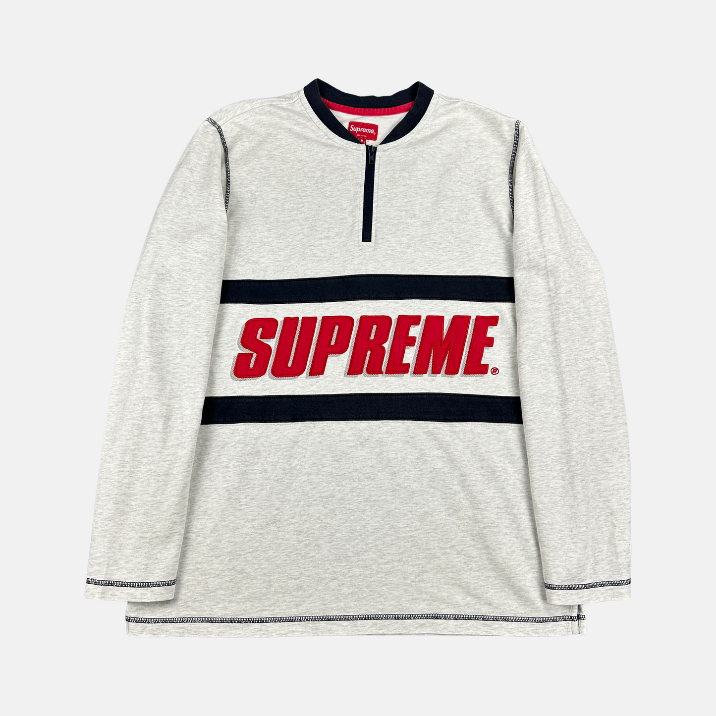 Supreme Bar Logo Half Zip L/S (Str. M)