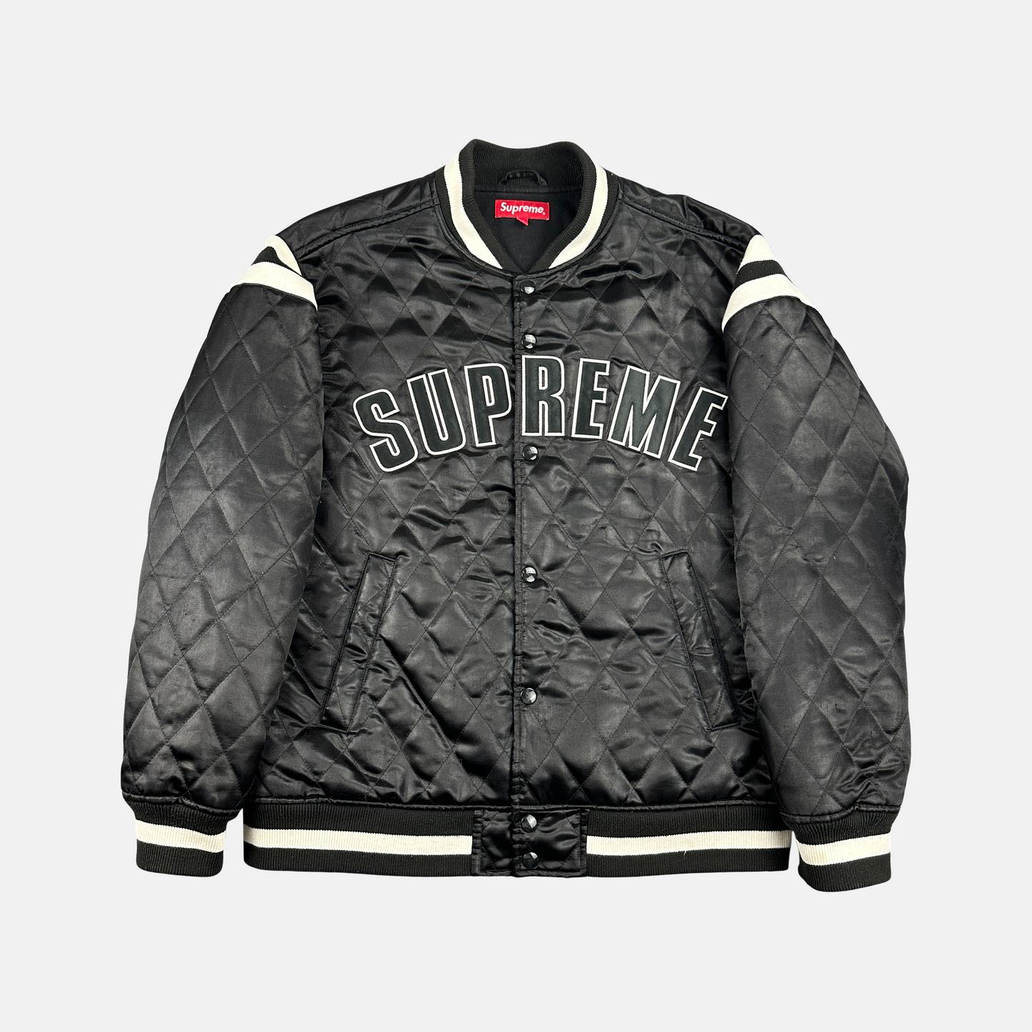 Supreme Quilted Satin Varsity Jakke (Str. M)