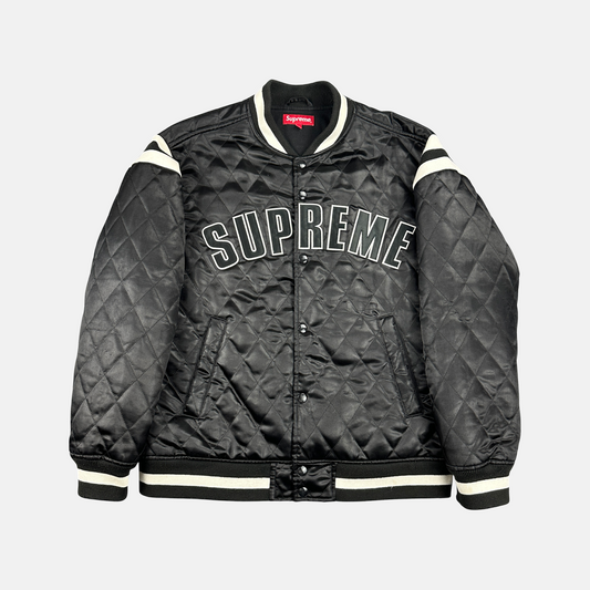 Supreme Quilted Satin Varsity Jakke (Str. M)