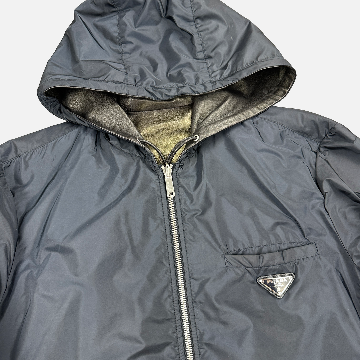 Prada Reversible Læderjakke (Str. S)